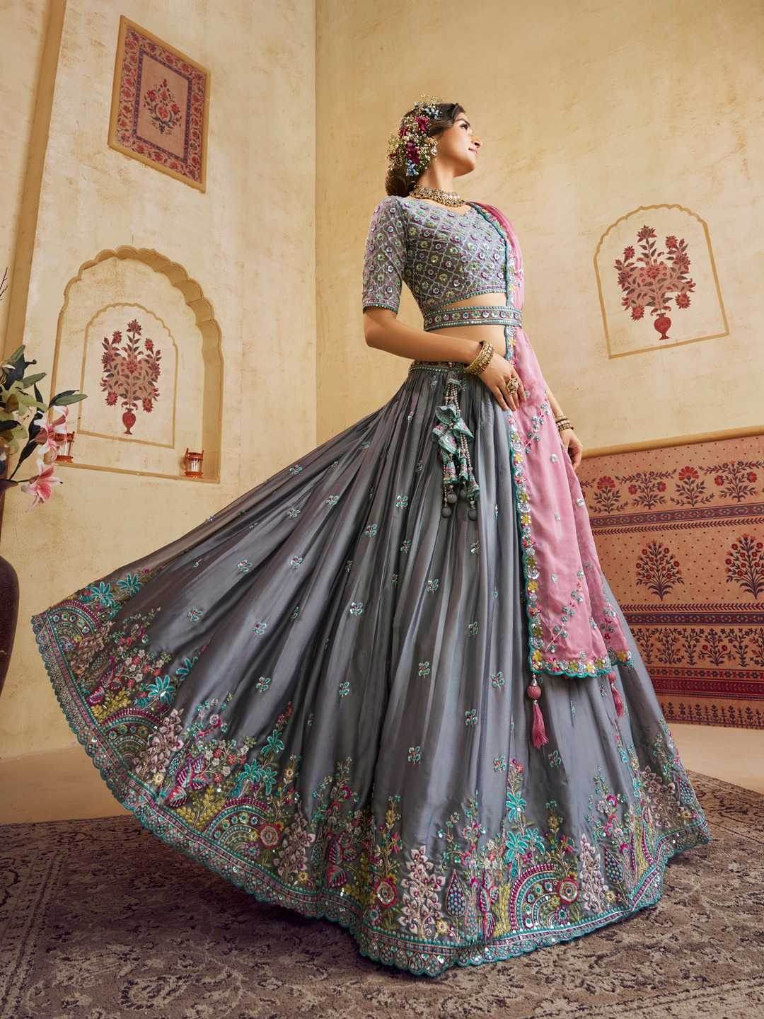 Silk Embroidered Lehenga Choli - MYLUXURY LANE ENTERPRISE